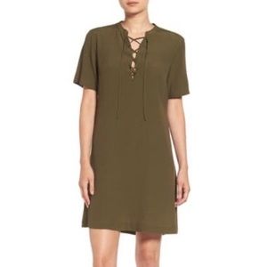 Madewell Novella Lace Up Dress Green Size XS